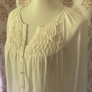 Daniel Rainn sheer button down dressy Blouse with attached camisole S